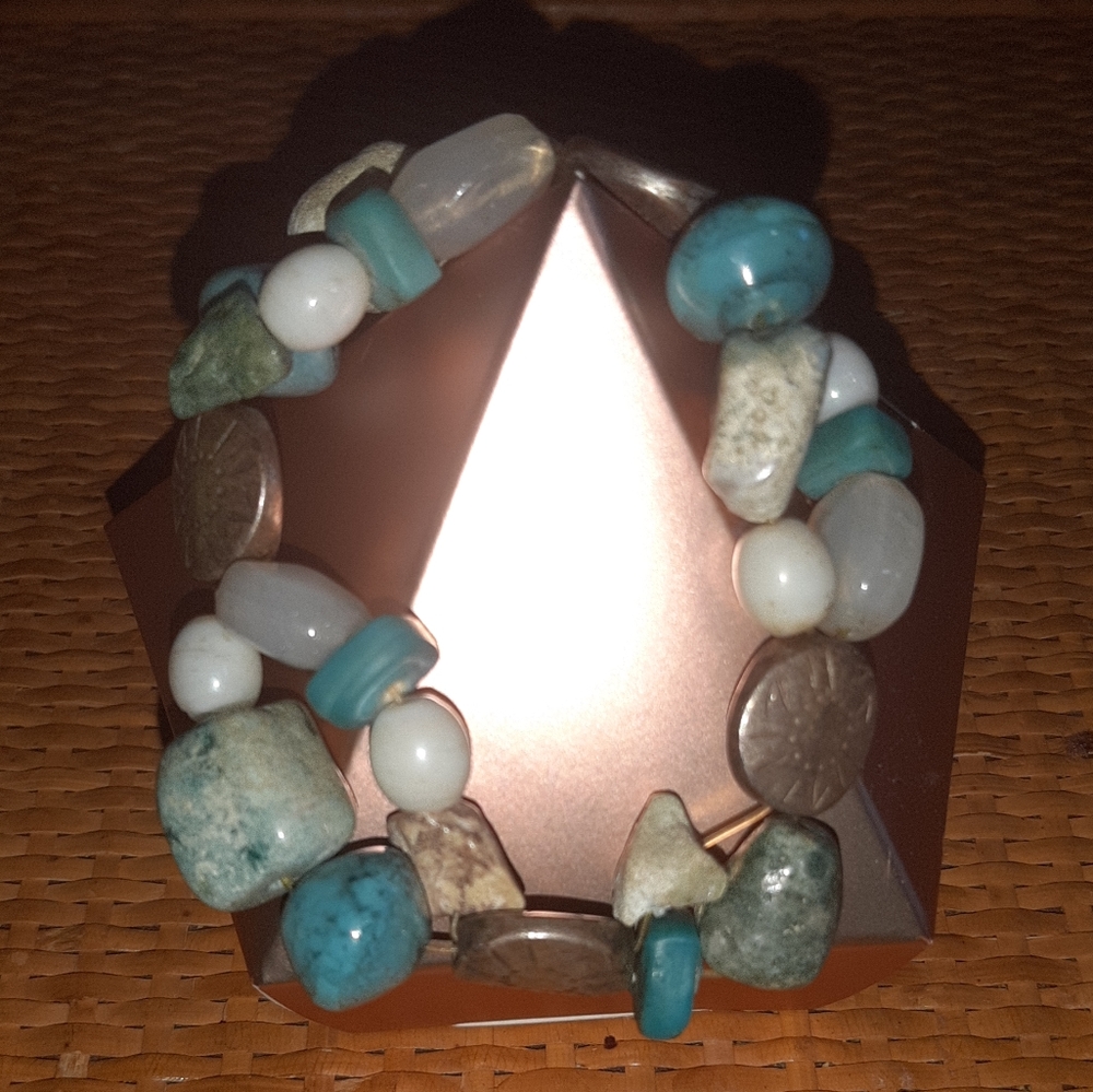 Torquoise & Selenite Stretch Bracelet